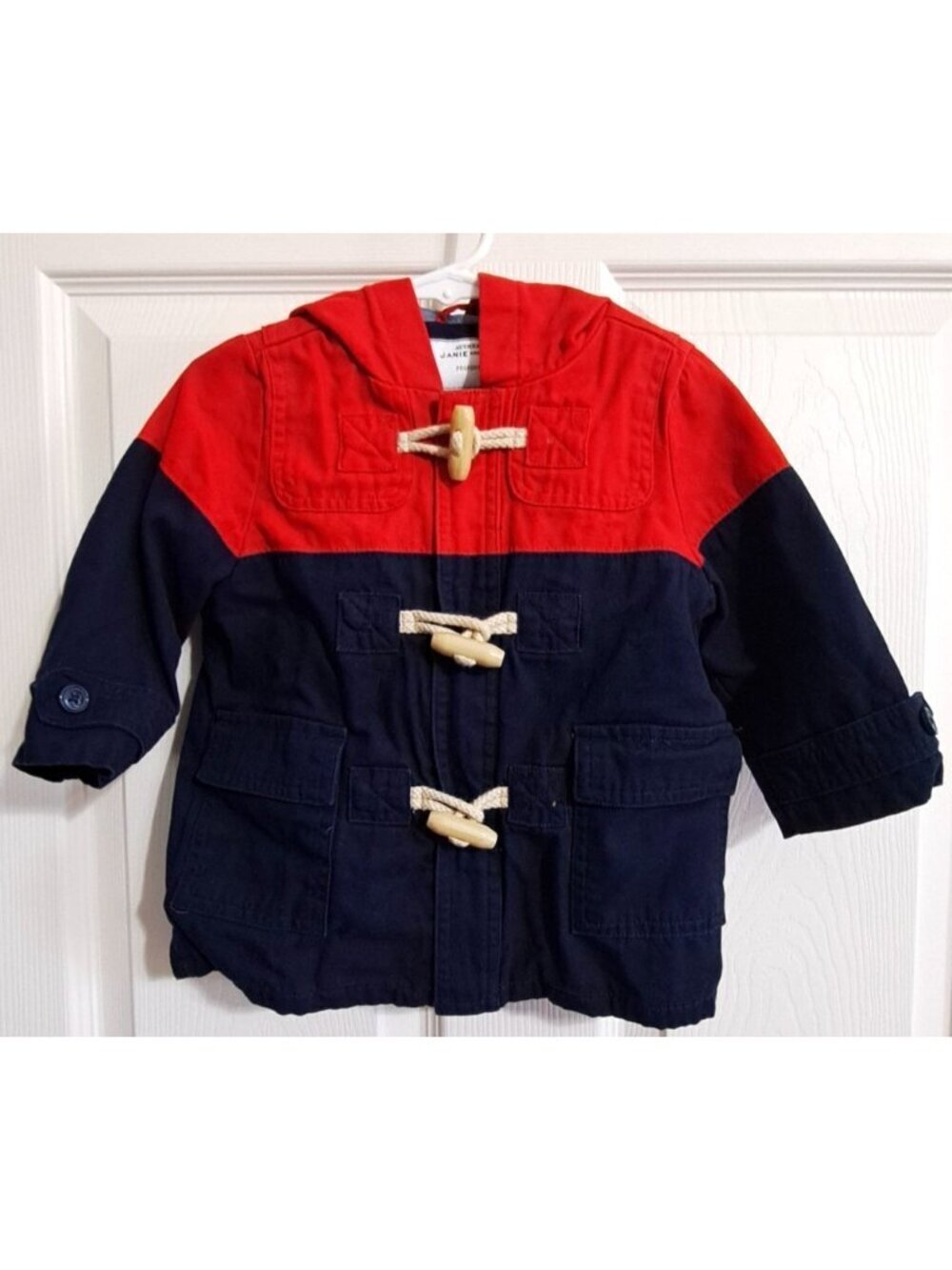 Janie And Jack 6-12 Months Hooded Jacket Zip And Toggle Closure Lightweight